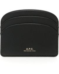 A.P.C. Logo Detailed Card Holder - Black