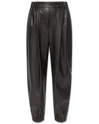 Issey Miyake - Elasticated Waistband Faux-leather Jogger Pants - Lyst