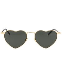 Saint Laurent New Wave Cat-Eye Black/Gold Sunglasses SL570001