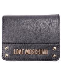 Love Moschino - Logo-plaque Press-stud Fastened Bi-fold Wallet - Lyst