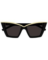 Saint Laurent - Round Frame Sunglasses - Lyst