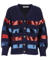 red sequin cardigan