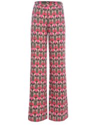 Pinko - Flare Flower Liberty Trousers - Lyst