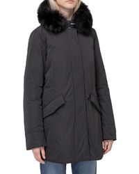 Woolrich - Fur Trim Hooded Jacket - Lyst