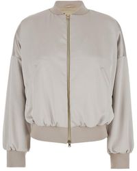 Herno - Jacket With Logo And Ribbed Trim - Lyst