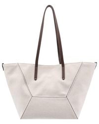 Brunello Cucinelli - Panelled Tote Bag - Lyst