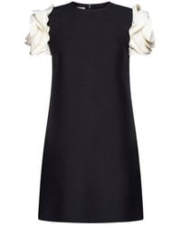 Valentino - Crepe Couture Short-sleeved Dress - Lyst