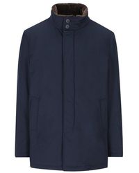 Herno - High-neck Buttoned Coat - Lyst