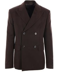 Prada - Double Breasted Tailored Blazer - Lyst