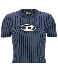 DIESEL - M-anaheim Logo Plaque Knitted Sweater - Lyst