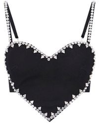 Area - Heart Embellished Sleeveless Cropped Top - Lyst