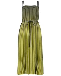 Proenza Schouler Ombre Pleated Strap Dress - Green