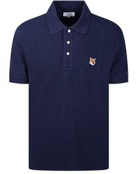 Maison Kitsuné - Fox Head Patch Short-Sleeved Polo Shirt - Lyst