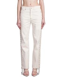 Stella McCartney - Lace-up Detailed Straight-leg Jeans - Lyst
