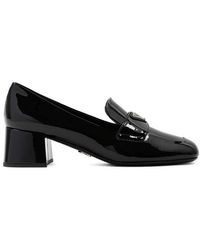 Prada - Triangle-logo Patent Leather Loafers - Lyst