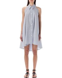 Philosophy Di Lorenzo Serafini - Striped Sleeveless Buttoned Shirt Dress - Lyst