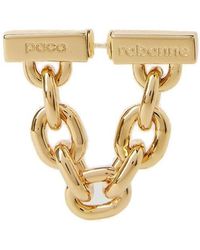 Rabanne - Logo Engraved Xl Chain Link Earrings - Lyst