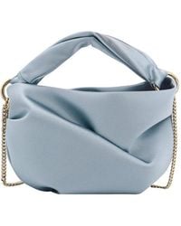 Jimmy Choo - Bonny Satin Twist Detailed Chained Tote Bag - Lyst