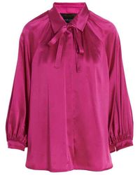 Max Mara - Bow Detailed Long-sleeved Blouse - Lyst