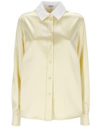 Loewe - Long-sleeved Satin Shirt - Lyst
