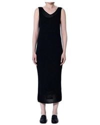 Max Mara - V-Neck Valois Knitted Midi Dress - Lyst