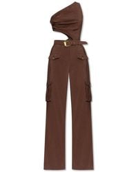 Versace Jeans Couture - Belted Waist Cut-Out Jumpsuit - Lyst
