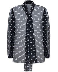 Dolce & Gabbana - Polka Dot Print Silk Blouse - Lyst