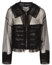 Maison Margiela - Sheer Tulle Detail Bomber Jacket - Lyst