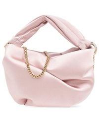 Jimmy Choo - Bonny Satin Twist Detailed Chained Tote Bag - Lyst