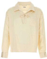 Bode - Cream Satin Maze Blouse - Lyst