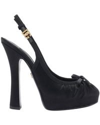 Dolce & Gabbana - Bow Detailed Satin Pumps - Lyst