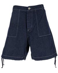 C.P. Company - Dark Shorts With Logo Patch On The Back - Lyst