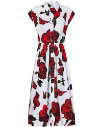 Alexander McQueen - Tudor Rose Midi Dress - Lyst