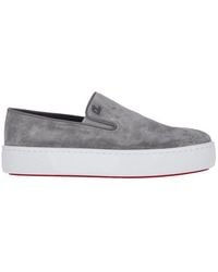 Christian Louboutin - Logo Embroidered Slip-On Sneakers - Lyst