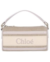 Chloé - Logo Embroidered Top Handle Bag - Lyst