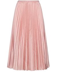 RED Valentino - Red Pleated Midi Skirt - Lyst