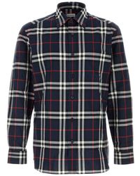 Burberry check Shirt in Grey for Men Lyst Australia