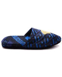 blue versace slippers