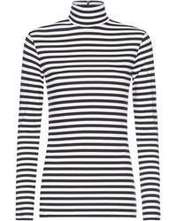 Burberry Striped Turtleneck Long-sleeved T-shirt - Black