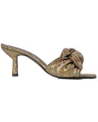 BY FAR - Lana Knot Detail Holographic Heeled Sandals - Lyst