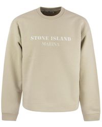 Stone Island - Cotton Sweatshirt With Logo - Lyst