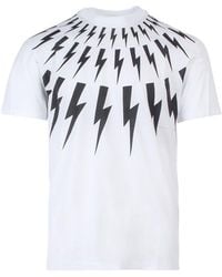 Neil Barrett - Fairisle Thunderbolt T-shirt - Lyst