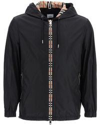 burberry vintage check detail wool blend hooded duffle coat
