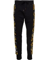 Versace - Baroque Logo Print Track Pants In Cotton - Lyst