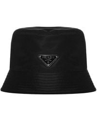 Prada - Mens Black Logo Re-nylon Bucket Hat - Lyst