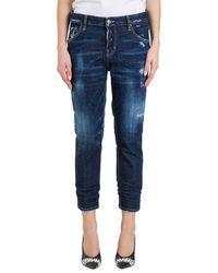 DSquared² - Jennifer Distressed Cropped Jeans - Lyst