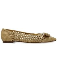 Ferragamo - New Vara Plated Ballet Flat Shoes - Lyst