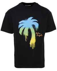 Palm Angels - Black Sprayed Palm Classic T-shirt - Lyst
