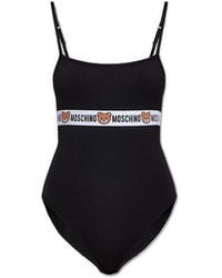 Moschino - Logo-underband One-piece Stretch Swimsuit - Lyst