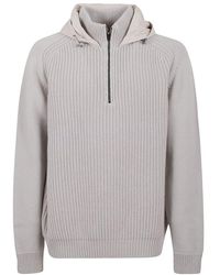 Herno - Long-sleeved Hooded Knitted Jumper - Lyst